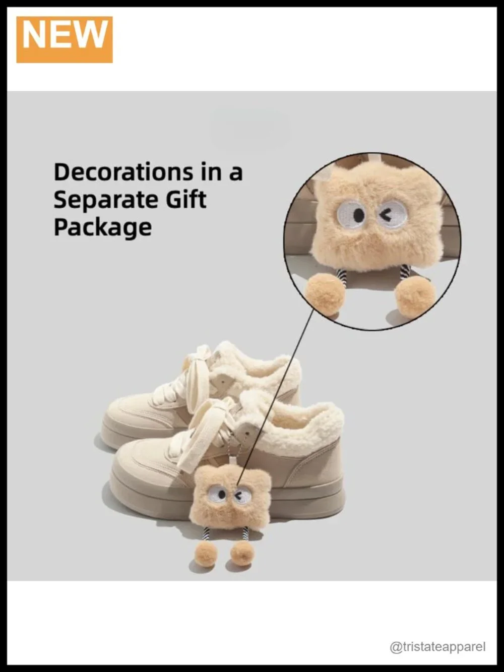 Y2K Platform Sneakers Snow Winter Boots Cute Cartoon Decor Non-Slip Gift